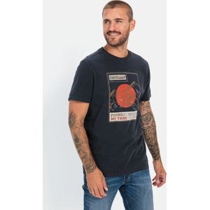 camel active T-shirt met print gemaakt van duurzaam biologisch katoenenswear - Donkerblauw