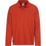 Camel Active - Poloshirt - Rood - Lange Mouwen - Gecertificeerd Biologisch Katoen