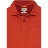 Camel Active - Poloshirt - Rood - Lange Mouwen - Gecertificeerd Biologisch Katoen
