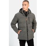 Camel Active - Tussenjas - Grijs - Effen - Capuchon - Polyester