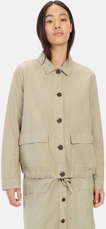 Blazer - Katoen-Linnen - Groen - Garment-Dye