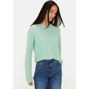 camel active Gebreide trui van puur katoen - Maat womenswear-XS - Lichtgroen