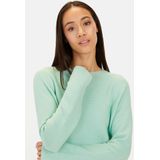 camel active Gebreide trui van puur katoen - Maat womenswear-XS - Lichtgroen