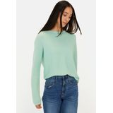 camel active Gebreide trui van puur katoen - Maat womenswear-XS - Lichtgroen