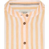 camel active - Gestreepte Blouse - Oranje - Linnen-Lyocellmix