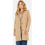 camel active Trenchcoat voor dames van gewaxt katoen, Caramell., 34