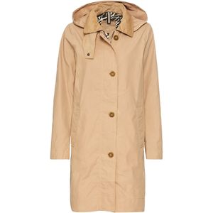 camel active Trenchcoat voor dames van gewaxt katoen, Caramell., 34