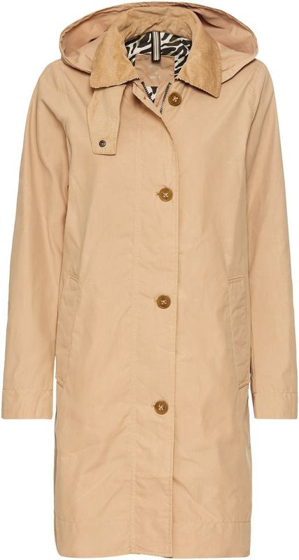 camel active Trenchcoat voor dames van gewaxt katoen, Caramell., 34