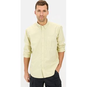 camel active - Katoenen Herenhemd - Lichtgroen - Regular Fit - Borstzak