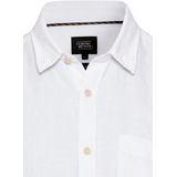 camel active Linnen overhemd met lange mouwen en soft-wash afwerking - Maat menswear-S - Wit