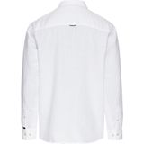 camel active Linnen overhemd met lange mouwen en soft-wash afwerking - Maat menswear-S - Wit