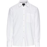 camel active Linnen overhemd met lange mouwen en soft-wash afwerking - Maat menswear-S - Wit