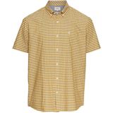 camel active Geruit overhemd met korte mouwen gemaakt van katoen - Maat menswear-4XL - Oranje