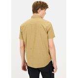 camel active Geruit overhemd met korte mouwen gemaakt van katoen - Maat menswear-4XL - Oranje