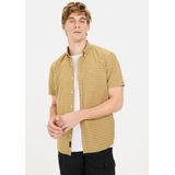 camel active Geruit overhemd met korte mouwen gemaakt van katoen - Maat menswear-4XL - Oranje