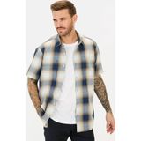 Model - Overhemd - Blauw - Katoen - Kent-kraag