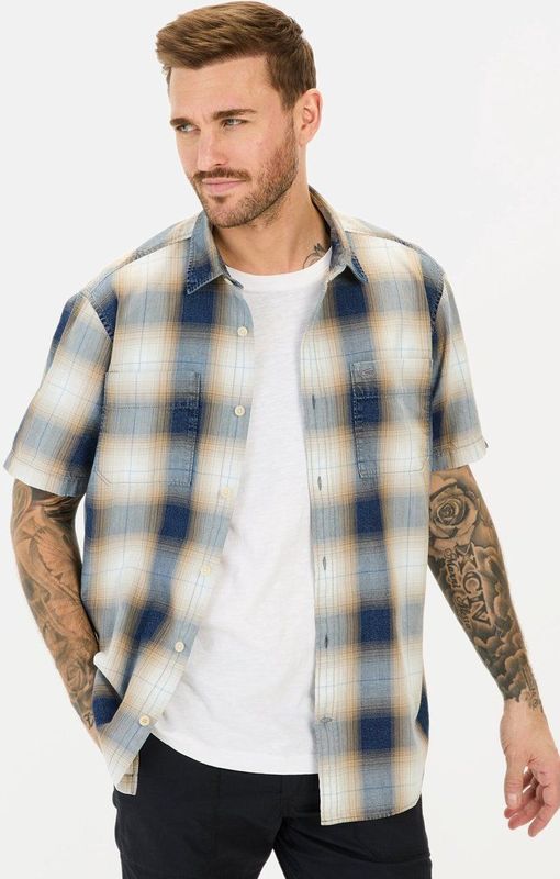 Model - Overhemd - Blauw - Katoen - Kent-kraag