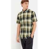 Overhemden - Dusty Khaki - 100% Katoen - Korte Mouwen - Normale Overhemdkraag