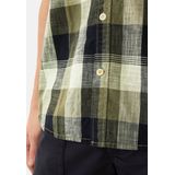 Overhemden - Dusty Khaki - 100% Katoen - Korte Mouwen - Normale Overhemdkraag