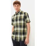 Overhemden - Dusty Khaki - 100% Katoen - Korte Mouwen - Normale Overhemdkraag