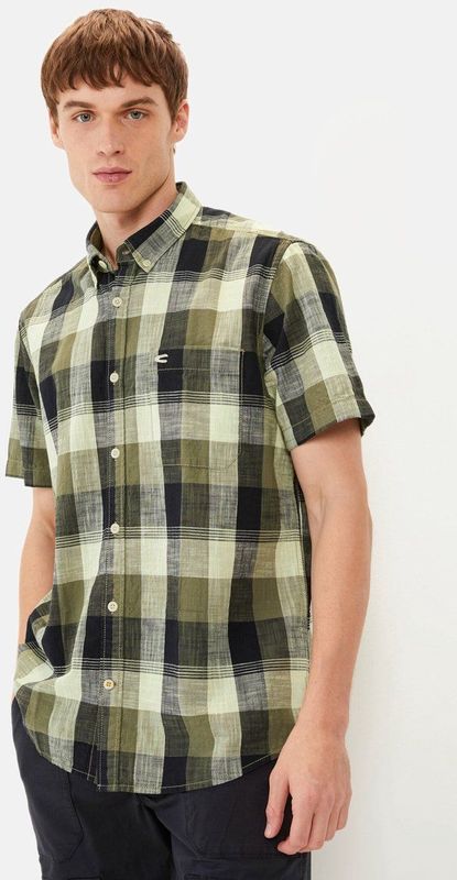 Overhemden - Dusty Khaki - 100% Katoen - Korte Mouwen - Normale Overhemdkraag