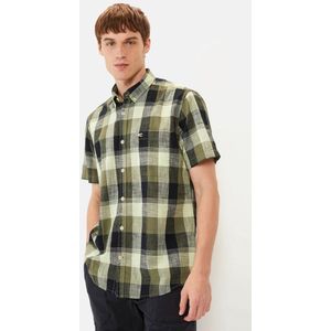 Overhemden - Dusty Khaki - 100% Katoen - Korte Mouwen - Normale Overhemdkraag