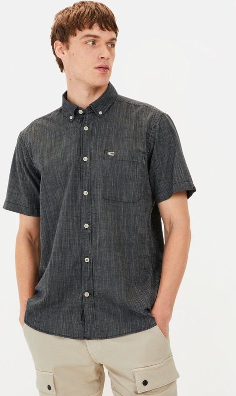 Camel Active - Overhemd - Dark Navy - Korte Mouwen - Met Borstzak