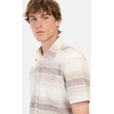 camel active - Katoenen Overhemd - Rood - Korte Mouwen - Ruitpatroon