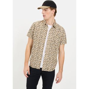 Camel Active - Overhemd - Korte Mouwen - Blauw - Regular Fit - Kent-Kraag