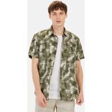 camel active - Korte Mouwen Overhemd - Groen - Regular Fit