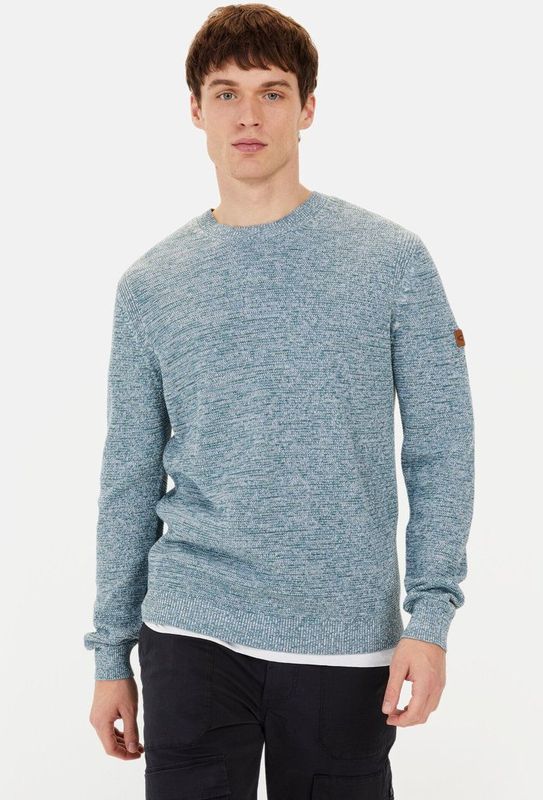 Camel Active - Gebreide Trui - Licht Blauw - Katoen