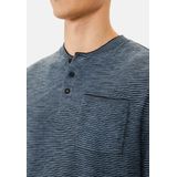 camel active - Henley T-shirt - Blauw - Katoenmix