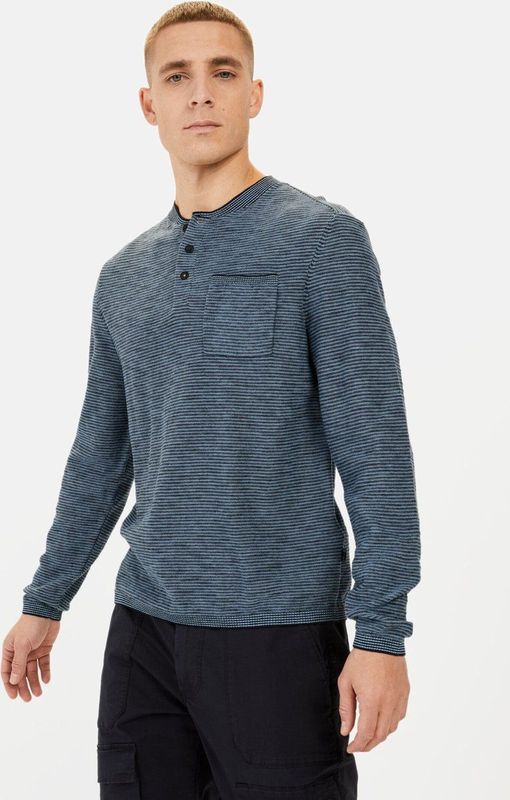 camel active - Henley-shirt - Katoen-Linnenmix - Camel