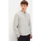 Camel Active - Henley - T-shirt - Grijs - Katoen-Linnenmix