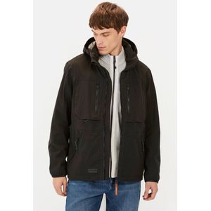 camel active TeXXXactive® windjack voor heren met afneembare capuchon, zwart, 48