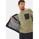 Sweater - Katoenmix - Relaxte Pasvorm - Contrasterende Borstzak