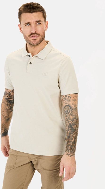 camel active - Korte Mouw Poloshirt - Beige - Katoen