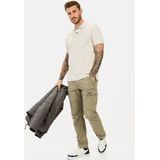 camel active - Korte Mouw Poloshirt - Beige - Katoenmix - 2-Way Stretch