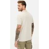 camel active - Korte Mouw Poloshirt - Beige - Katoenmix - 2-Way Stretch