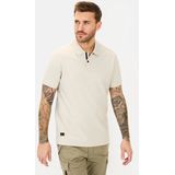 camel active - Korte Mouw Poloshirt - Beige - Katoenmix - 2-Way Stretch