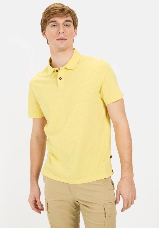 camel active - Poloshirt - Geel - Korte Mouwen - Biologisch Katoen