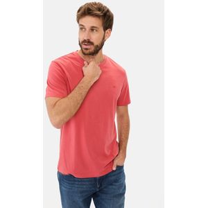 Camel Active - T-shirt - Katoen - Ronde Hals - Regular Fit - Camel Active Logoborduurwerk