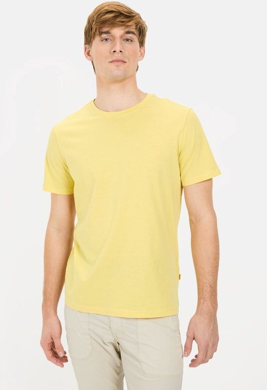 camel active - Basic - T-shirt - Geel - Gemaakt van puur katoen