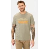 camel active - T-shirt - Khaki - Biologisch Katoen