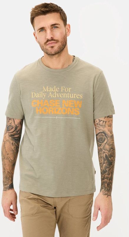 camel active - T-shirt - Khaki - Biologisch Katoen