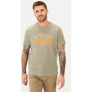 camel active - T-shirt - Khaki - Biologisch Katoen