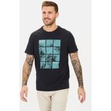 camel active T-shirt met print gemaakt van biologisch katoen - Maat menswear-S - Donker blauw