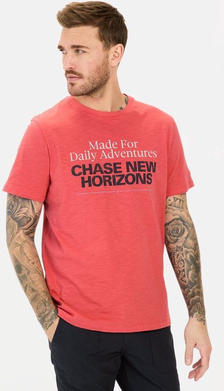 camel active - T-shirt - Zonverkleurd Rood - Biologisch Katoen