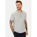 camel active - Henley - T-shirt - Beige - 100% Katoen