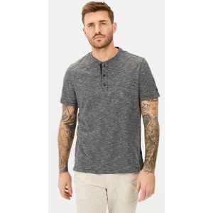 Camel Active - Henley T-shirt - Donkerblauw - Puur Katoen